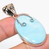 Подарочный кулон из стерлингового серебра 925 пробы Natural Republic с драгоценным камнем Ларимар 2 дюйма q5L40