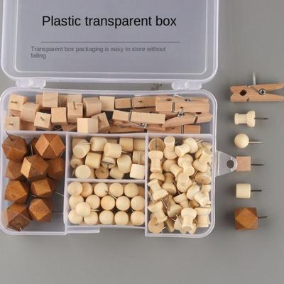 128 шт. Креативные деревянные кнопки-гвоздики DIY Кнопки-гвоздики для классной доски Офисные школьные принадлежности