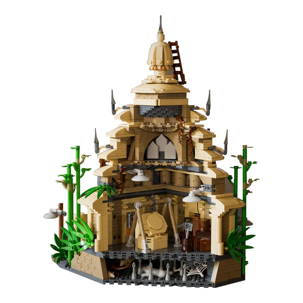 Gobricks MOC Приключения Индианы Джонса Храм Запретного Глаза Блоки Транспортный Средство для Перевозки Личного Состава Строительные Блоки Подарок