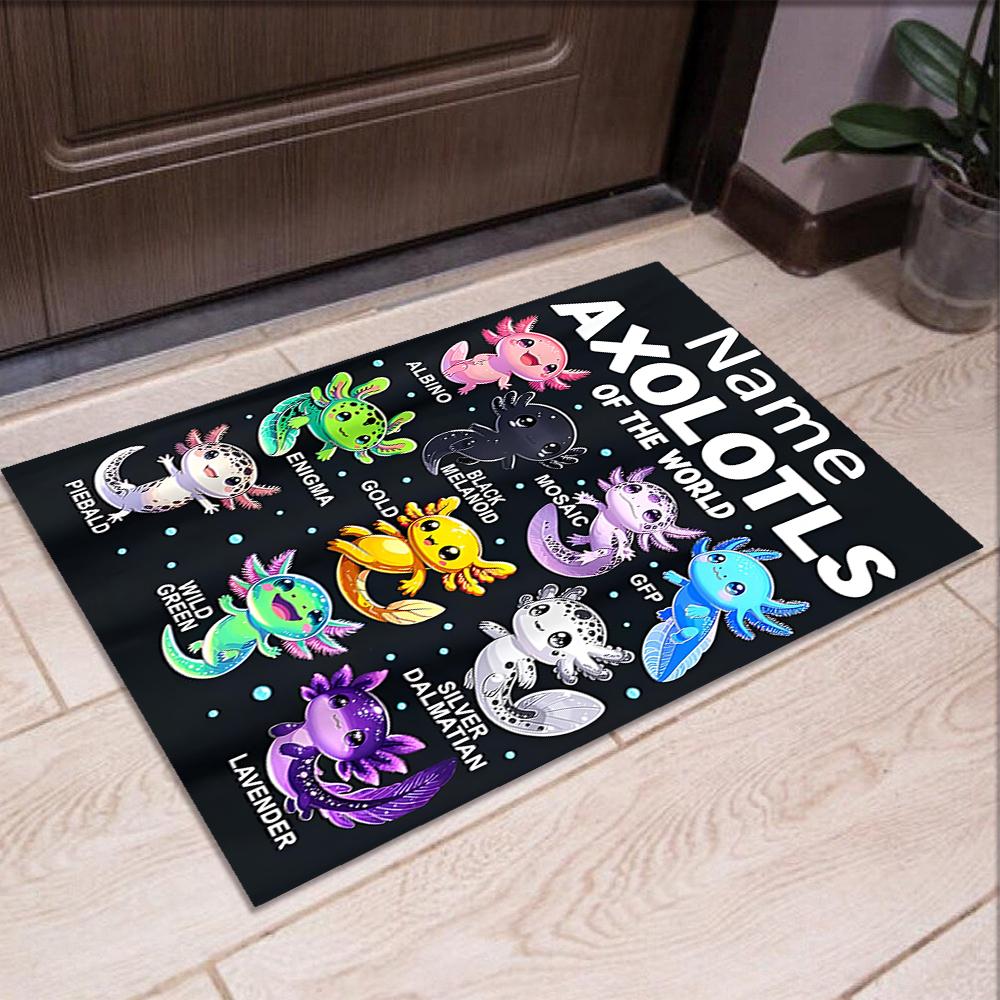 Custom Name Axolotl Printed Carpet,Rug for Office Chair Living Room Bedroom Kitchen Room Decor Gifts.