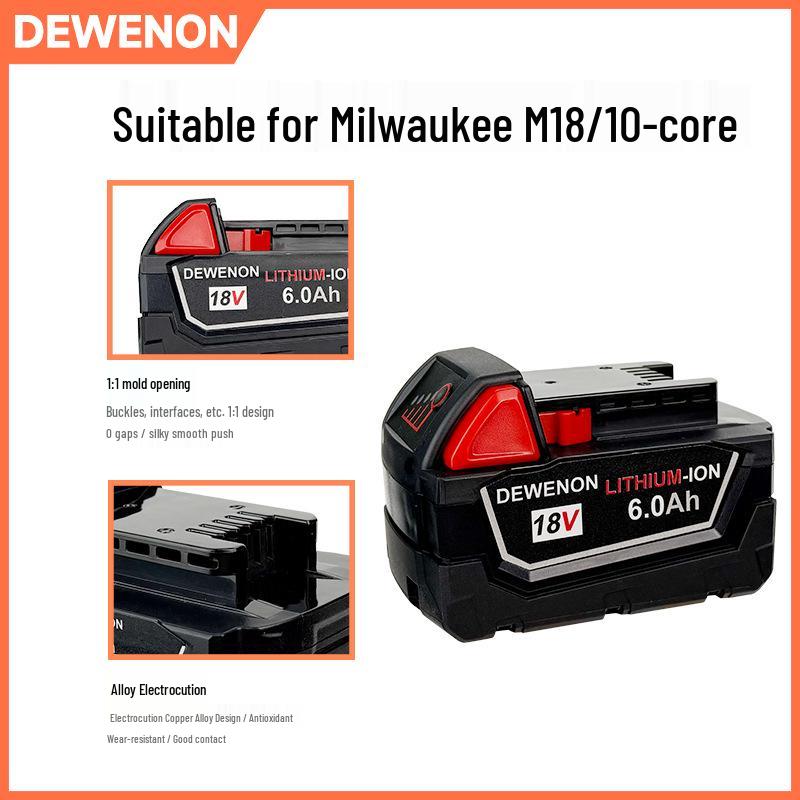 Совместимая 10-ядерная силовая дрель Milwaukee M18 18В, электрическая дрель, перезаряжаемая литиевая батарея 18650, большая емкость