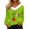 Christmas Decoration Women'S T Shirt Tee Christmas Shirt Long Sleeve Party Christmas Fleece Collar V Neck Top