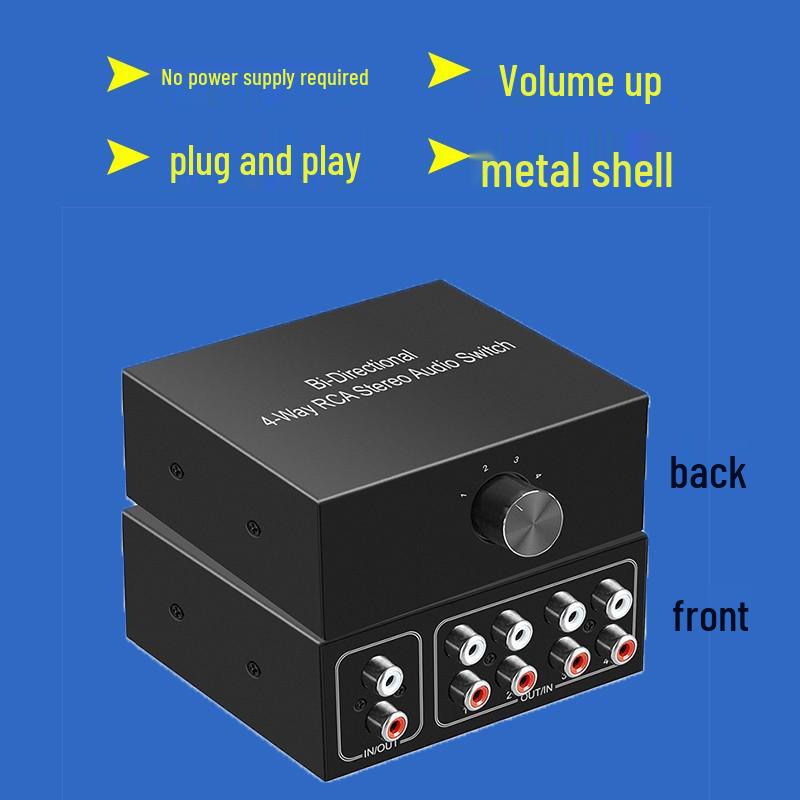 RCA 4-in 1-out Hi-Fi Lossless Stereo Audio Switcher Adapter