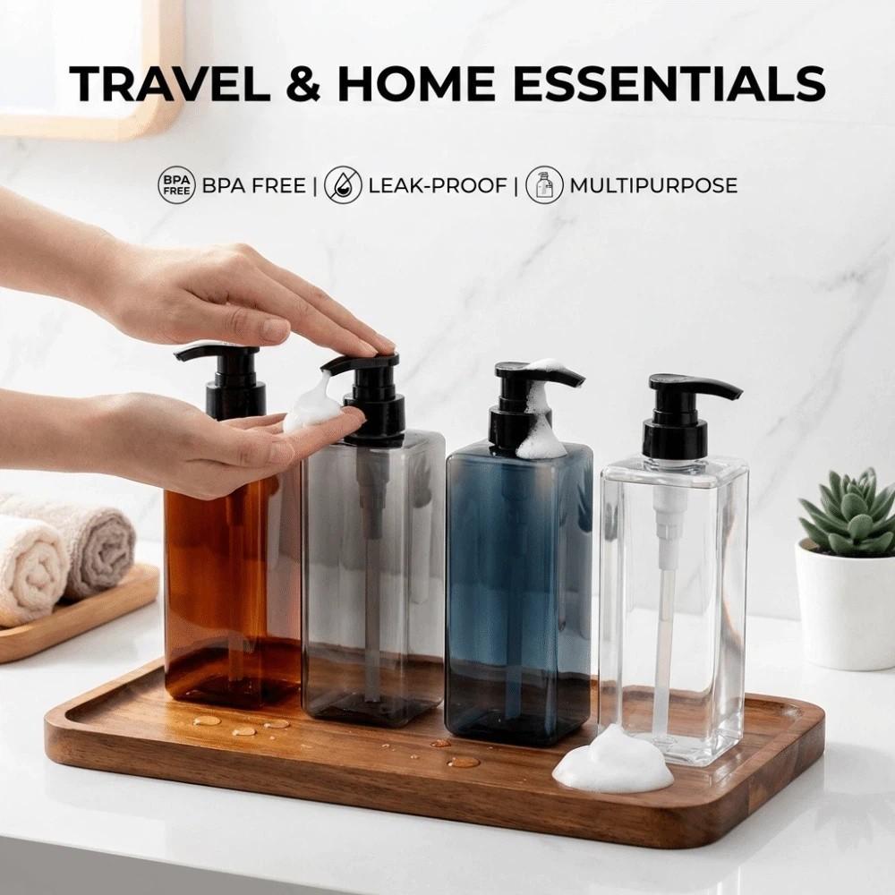 Refillable Lotion Pump Bottle Empty Shampoo Sub-bottling Soap Dispensers Bathroom Home Use