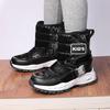 Зимние детские ботинки большого размера для мальчиков и девочек, противоскользящие, износостойкие, модные, теплые и плюшевые, высокие, зимние ботинки, хлопковые ботинки 31-40