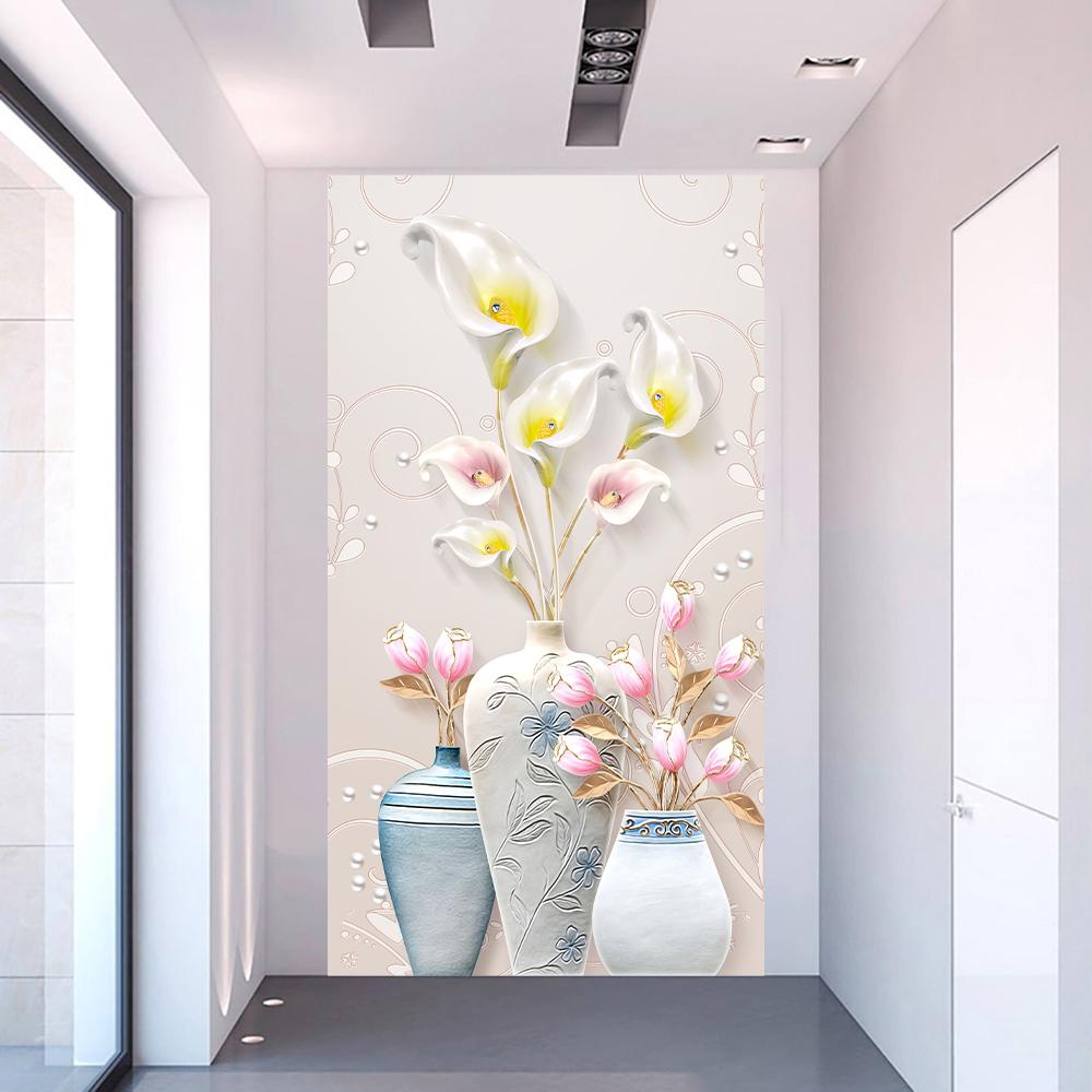 3D абстрактный цветок холст картина стереоскопические цветы настенные художественные постеры и принт квадро настенная картина украшение дома китайские элементы