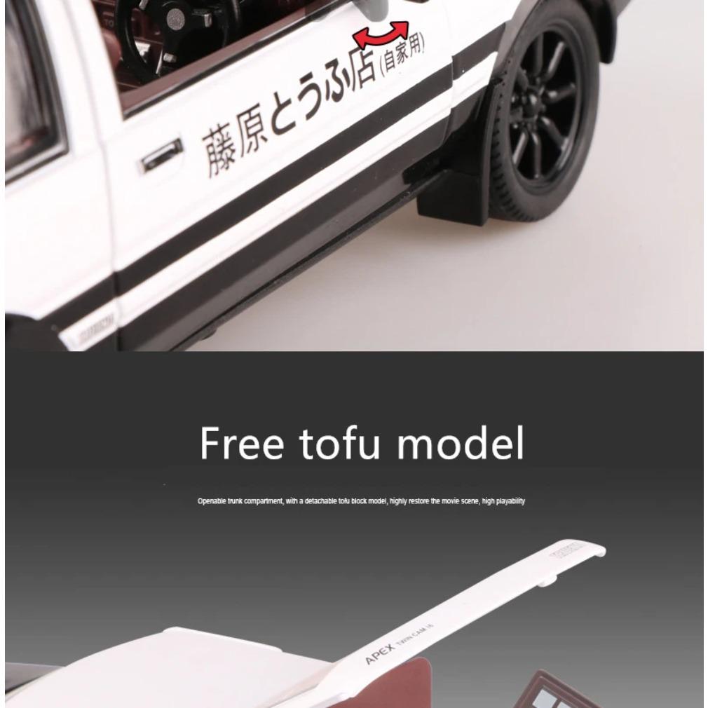 1/20 Кино Автомобиль INITIAL D Toyota AE86 Сплав Модель Автомобиля Литье под Давлением и Игрушечные Транспортные Средства Металлическая Модель Автомобиля Симуляция Звук Свет Игрушка Подарок