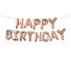 Shuxy Aluminum Foil Banner Balloons Hangout Happy Birthday Letter Balloons for Party Decorations Rose Gold -