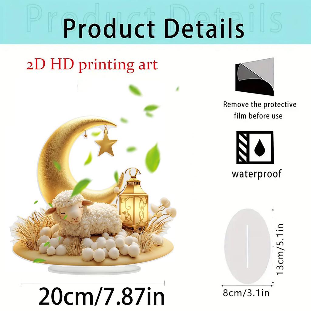 1 шт. Настольное украшение в форме месяца Спящий барашек Декор для дома Подарок для девочек - Милый ночной декор для спальни