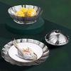 Household Stainless Steel Steamer Portable Folding Retractable Vegetable Steaming Plate Fruit Drippin Plate Mantou Steamer Frame