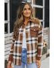 Azura Exchange Buttoned Plaid Shirt Jacket