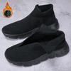 Men Snow Boots Slip On Plush Warm Fur Winter Men Shoes Antislip Casual Ankel Boots Outdoor Plush Male Boots Men Cotton Shoes