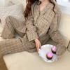 Spring and Autumn 2 Piece Ladies Long Sleeve Pajamas Homewear Women Students Fresh Homewear Long Pants Set Pajama Set