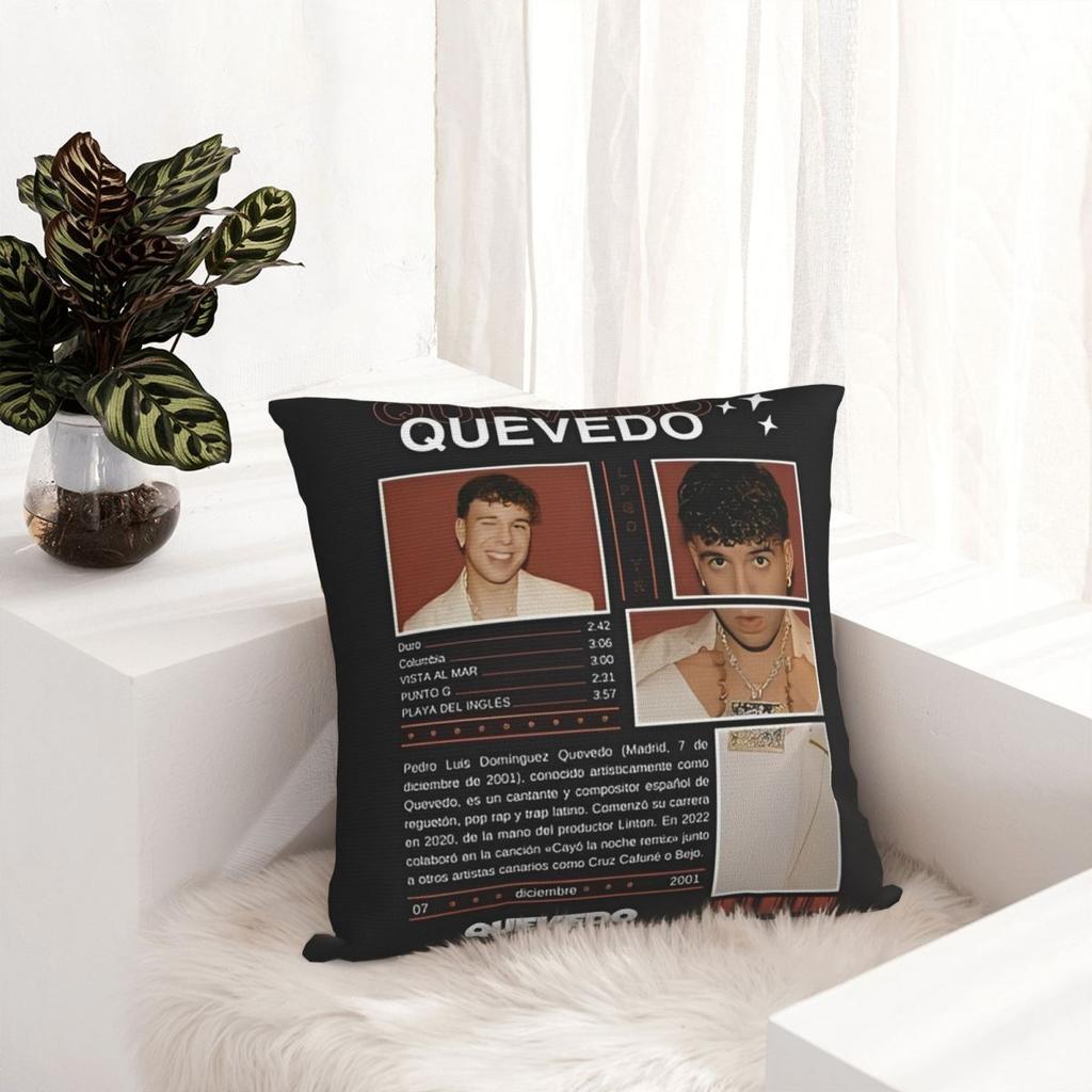 Rapper Quevedo Spanish Singer Pillow Cover Cushion Cover Square Pillow Case Funny Pillowcases For Office Car Home Decorative