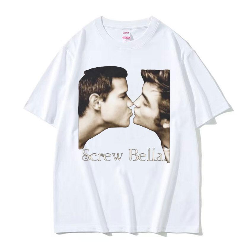 Футболка Bella Retro Сумерки Смешной Мем Футболки Унисекс Женская Харадзюку Мода Летний Большой Размер Хлопок Уличная Одежда Топ