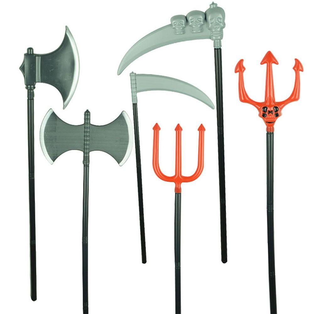 Birthday Gifts Red Fork Devil Props Cosplay Accessory Trigeminal Sickle Toy Simulation Trigeminal
