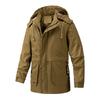 Autumn and Winter Thick Warm Hooded Cotton-Padded Jacket Men's Casual Business Coat Fleece Parkas