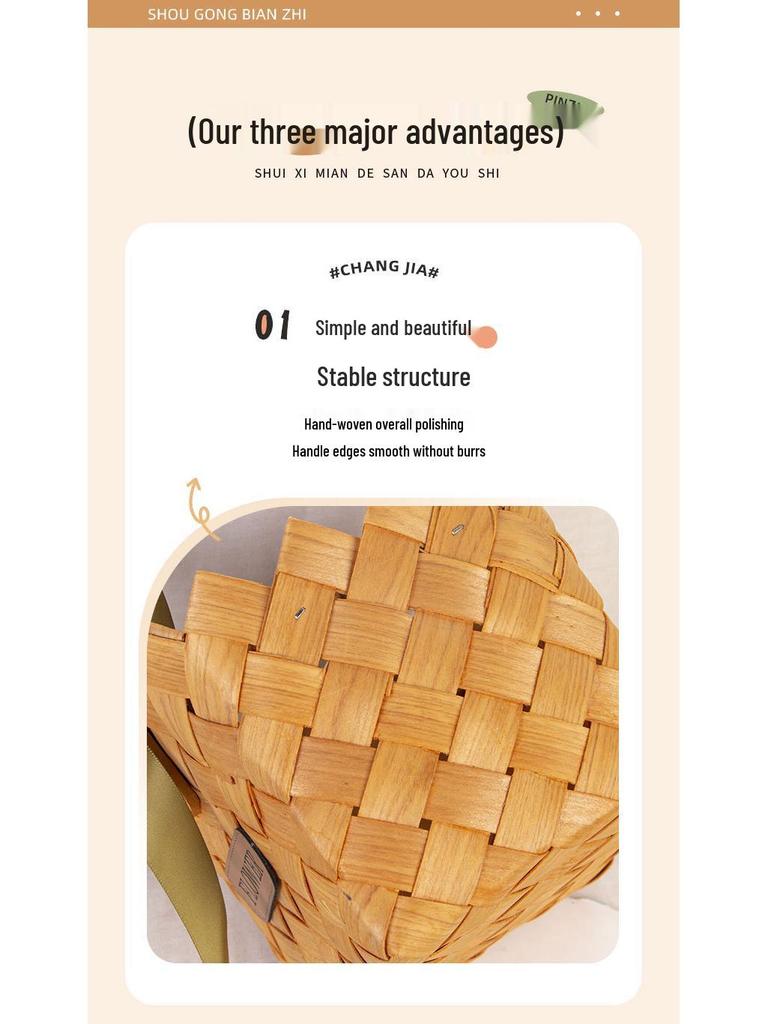 Плетеная вручную ротанговая корзина для цветов: Хранение и украшение гостиной и спальни