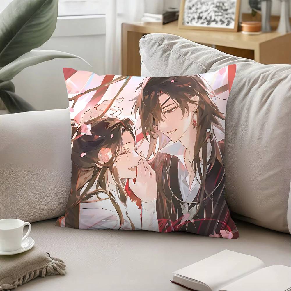 Anime Heaven Officials Blessing Pillow Case Pattern Printed Pillowcase For Living Room Sofa Cushion Cover Bedroom Decor