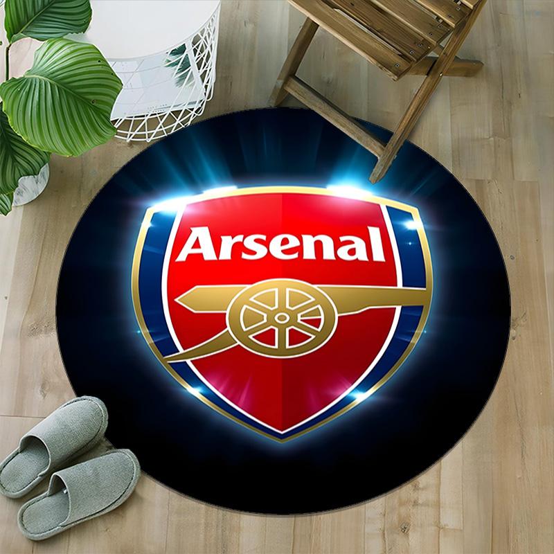 1pc A-Arsenal Carpet, Round Rug, Comfortable, Suitable for Entryways, Living Rooms, Office, And Bedrooms, Christmas Decoration