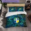 Brazil Football Pattern 3 Pieces Bedding Set Soft Microfiber Duvet Cover with Pillow Cases for Bedroom