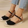 Women Closed Toe Wedge Sandals Women 2024 Summer Buckle Strap Gladiator Shoes Woman Fashion Platform Sandals Female
