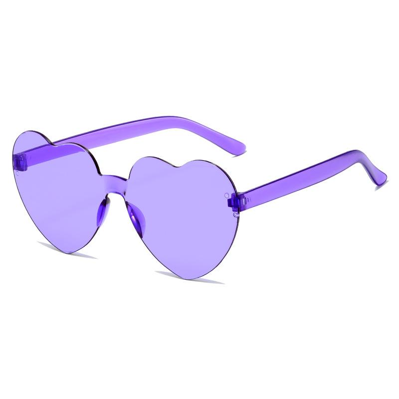 Transparent Jelly Color Love Heart Sunglasses For Men And Women Peach Heart Sunglasses