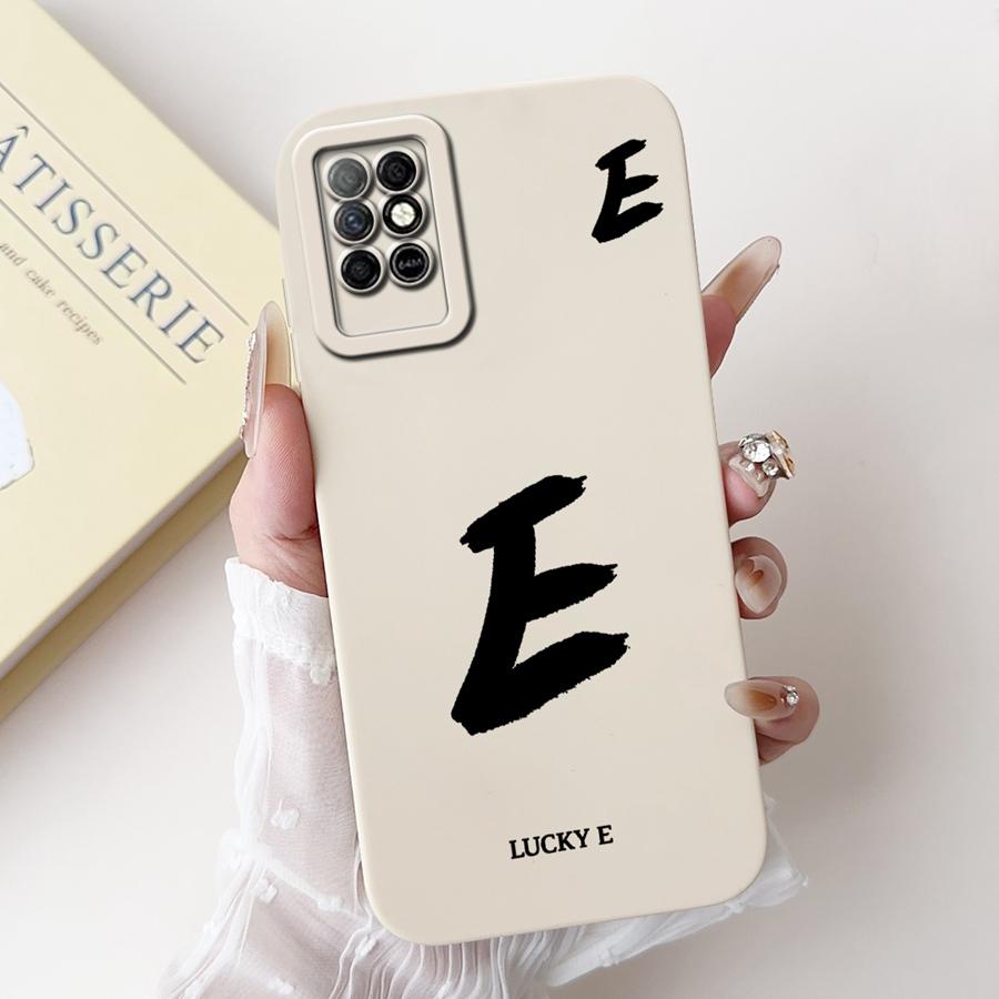 For Infinix Note 8 Note 8i Case Letter A-Z Pattern Liquid Silicone Soft Cases Back Cover For Infinix Note8 X683 X692 Case Funda
