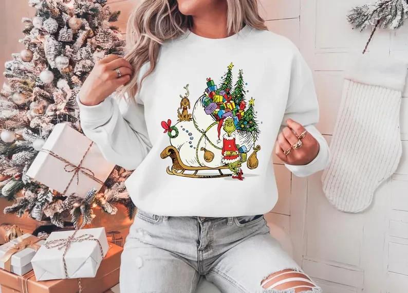 Толстовка GrinchmasCargoo – Рождественский свитер Гринча для женщин, Уютная зимняя