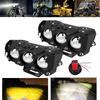 3 Lens Motorcycles LED Headlight Work Spot Light Hi/Low Beam Motorbike Spotlight Driving Fog Lamp External Scooters Headlamps