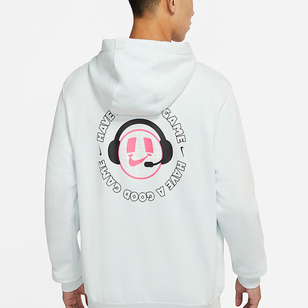 Nike Спортивная трикотажная толстовка с капюшоном и крупным логотипом, мужская толстовка Phantom-Light-Green DO6936-461