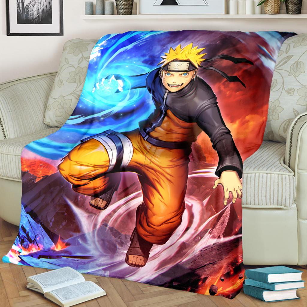 Anime-Print Blanket Warm Comfortable Flannel Blanket for Bedrooms, Sofas, Beds, Chairs, Picnics, Travel -LXR66