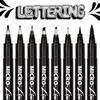 Hand Lettering Pens, Calligraphy Brush Pen, 8 Size Black Markers Set for Artist Sketch, Technical