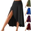 Women's Solid Color High Waist Temperament Elegant Slit Long Skirt Fashionable Slim Popular Skirt