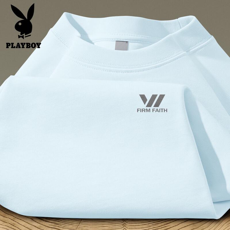 PLAYBOY Мужская летняя хлопковая футболка с круглым вырезом 2026
