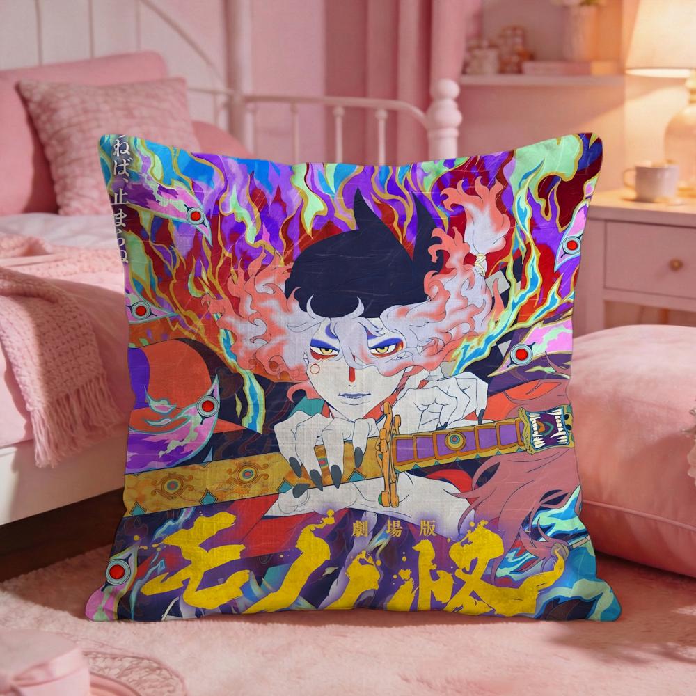 mMononoke anime Cushion Cover Premium Comfort Reversible Pillow Cove Two in One Design for Any Room Car Interior