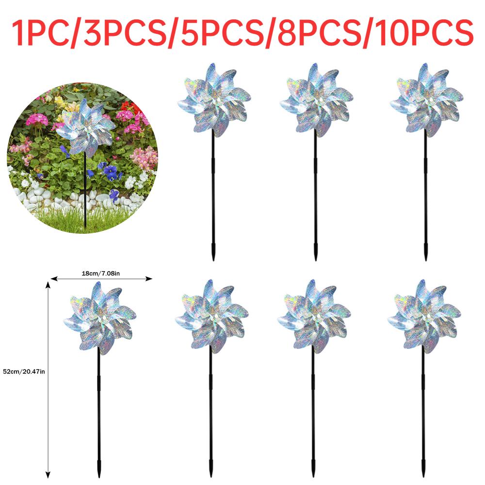 1-10PCS Bird Repeller Reflective Windmill Bird Repellent Anti Birds Windmill Spinner Child Windmill Garden Orchard Protection