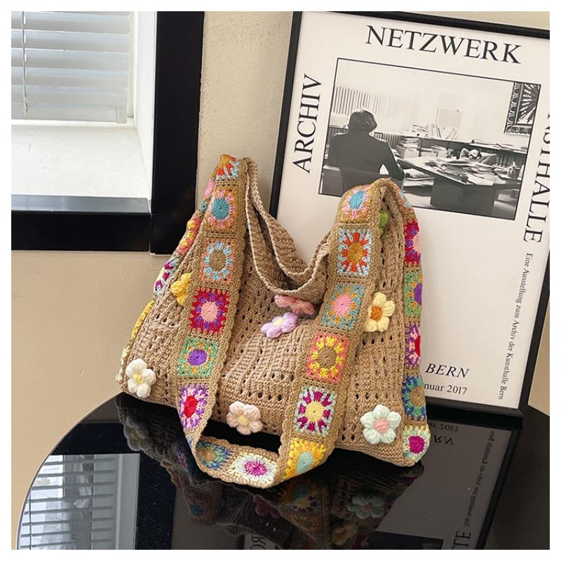 Вязаная сумка в стиле ленивого ветра, женская новая модная и популярная сумка-тоут, сумка на плечо большой вместимости, сумка-тоут