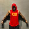 Muscleguys Летние фитнес-майки с капюшоном, мужская повседневная спортивная футболка без рукавов