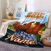 Custom Name Grizzly Lemmings Adventure flannel Blanket for Super Soft Cute Comfort Blanket for Travel Bedding Couch Sofa Blanket