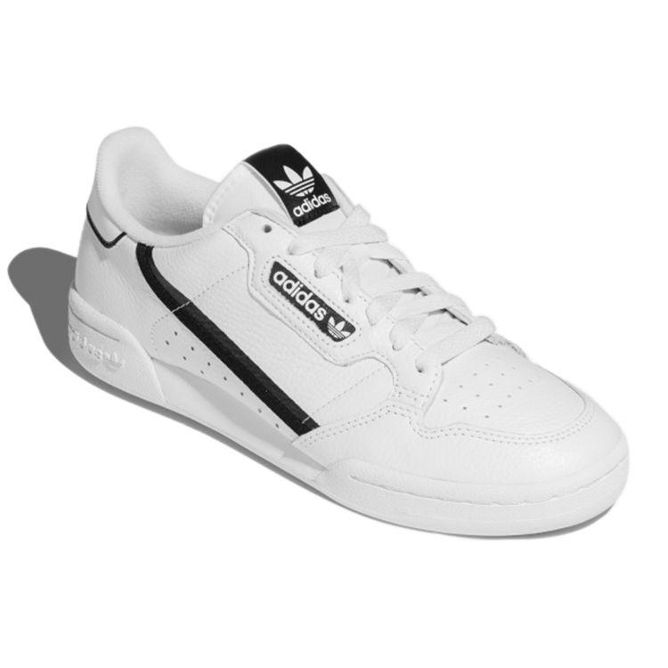 Adidas Originals Continental 80 Synthetic Leather Durable Low-Top Sneakers Unisex Sneakers White Black FZ0032
