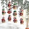 8/10Pcs Christmas Wooden Bicycle Santa Claus 2D Flat Wooden Pendant Christmas Tree Decoration Perfect Holiday Gift Decor