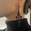 New Creative Dark Retro Style Black Cross Pendant Earrings Exaggerated Earrings
