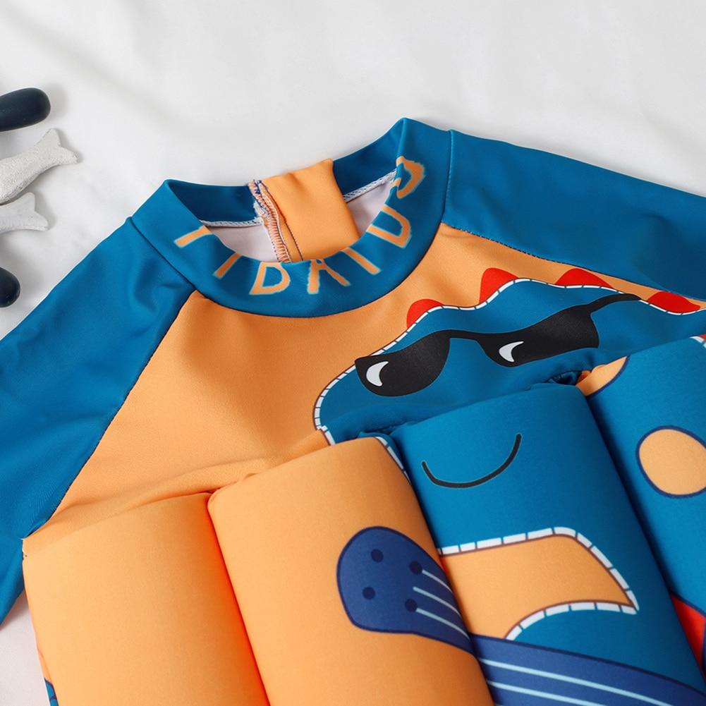 Детский плавучий купальник для маленьких мальчиков, плавучий милый мультяшный плавучий костюм с короткими рукавами, рашгард, цельный купальник, купальный костюм, От 2 до 9 лет