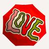1pc love, graphic Folding Umbrella , 8 Ribs Casual Durable Lightweight Portable Travelling Umbrella For Men & Women yy250728083