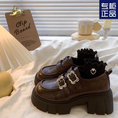 Женские лоферы в британском стиле на платформе, ретро-мода 2025, весна и осень, новая модель на толстом каблуке, маленькие туфли Мэри Джейн, маленькие одинарные туфли