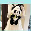 Plush Police Panda Backpack For Girls With Zipper Closure And Design Cartoon