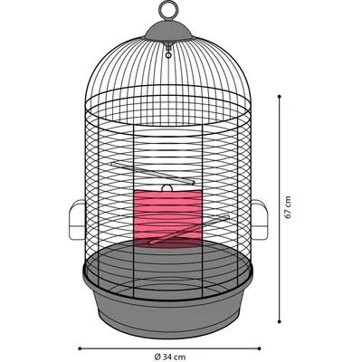 SANNA II Parakeet Cage, 34 cm Diameter x 67 cm High