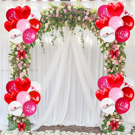 16 шт. набор воздушных шаров на день Святого Валентина с принтом романтических букв и воздушными шарами в форме сердца любви, украшение своими руками, макет сцены, принадлежности для украшения праздничной вечеринки