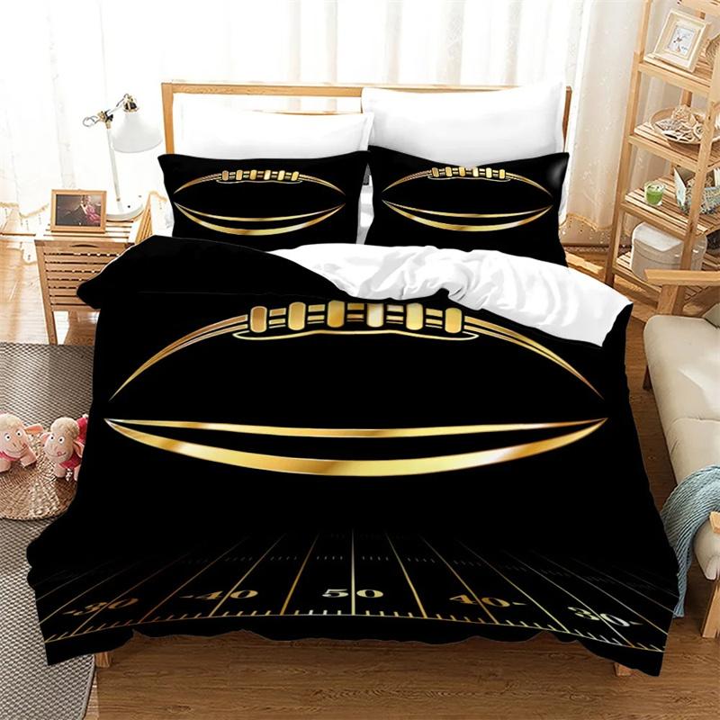 3D American Football King Queen Duvet Cover Ball Sports Bedding Collection For Kids Teens Boy Sport Fans 23Pcs Polyester Quilt Cover